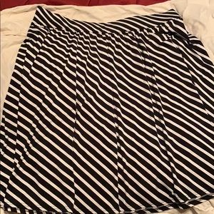 Lane Bryant Black/White Striped skirt.